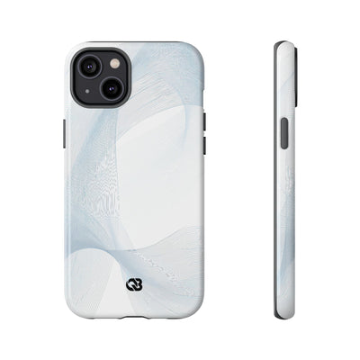 White Tough Phone Case for iPhone - Arctic Line Current