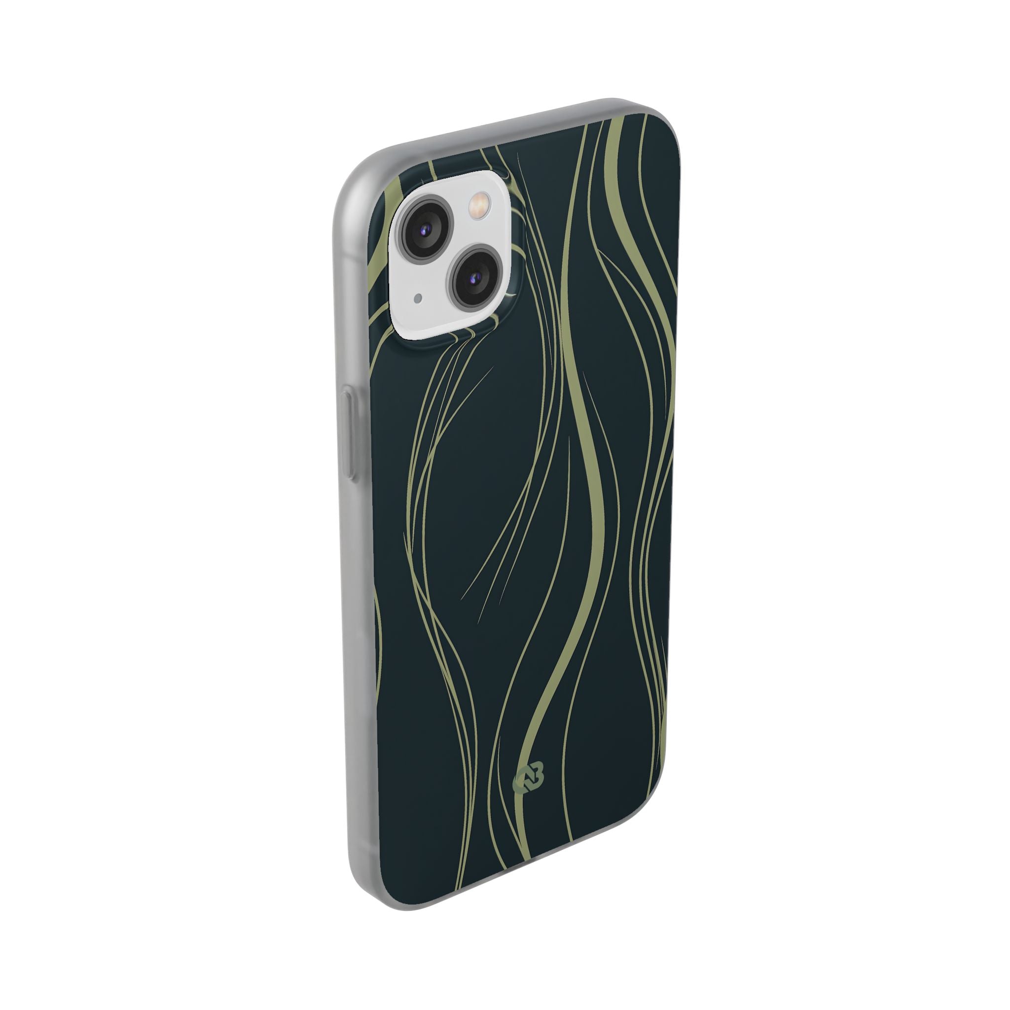 Green Lite Phone Case for iPhone - Obsidian Sage Flow
