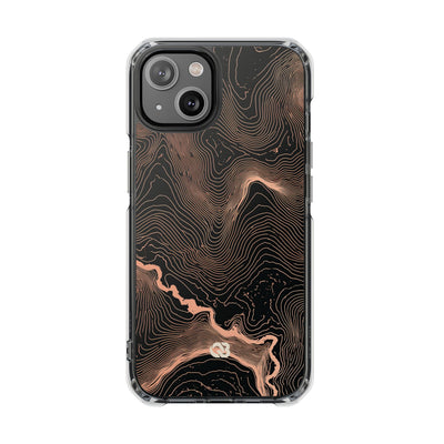 Mesa Elevation Contour · Clear Impact Magnetic Phone Case for iPhone · Black