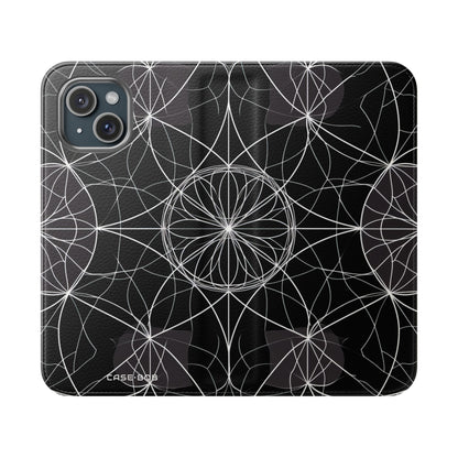 Witte Mandala Stralings - iPhone 15 Case - Portemonnee