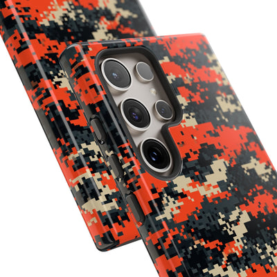 Signal Pixel Camo · Tough Phone Case for Samsung · Orange