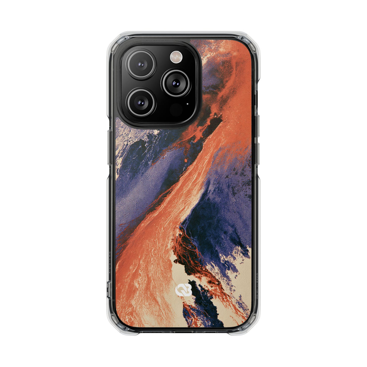 Solar Aura Drift · Clear Impact Magnetic Phone Case for iPhone · Orange