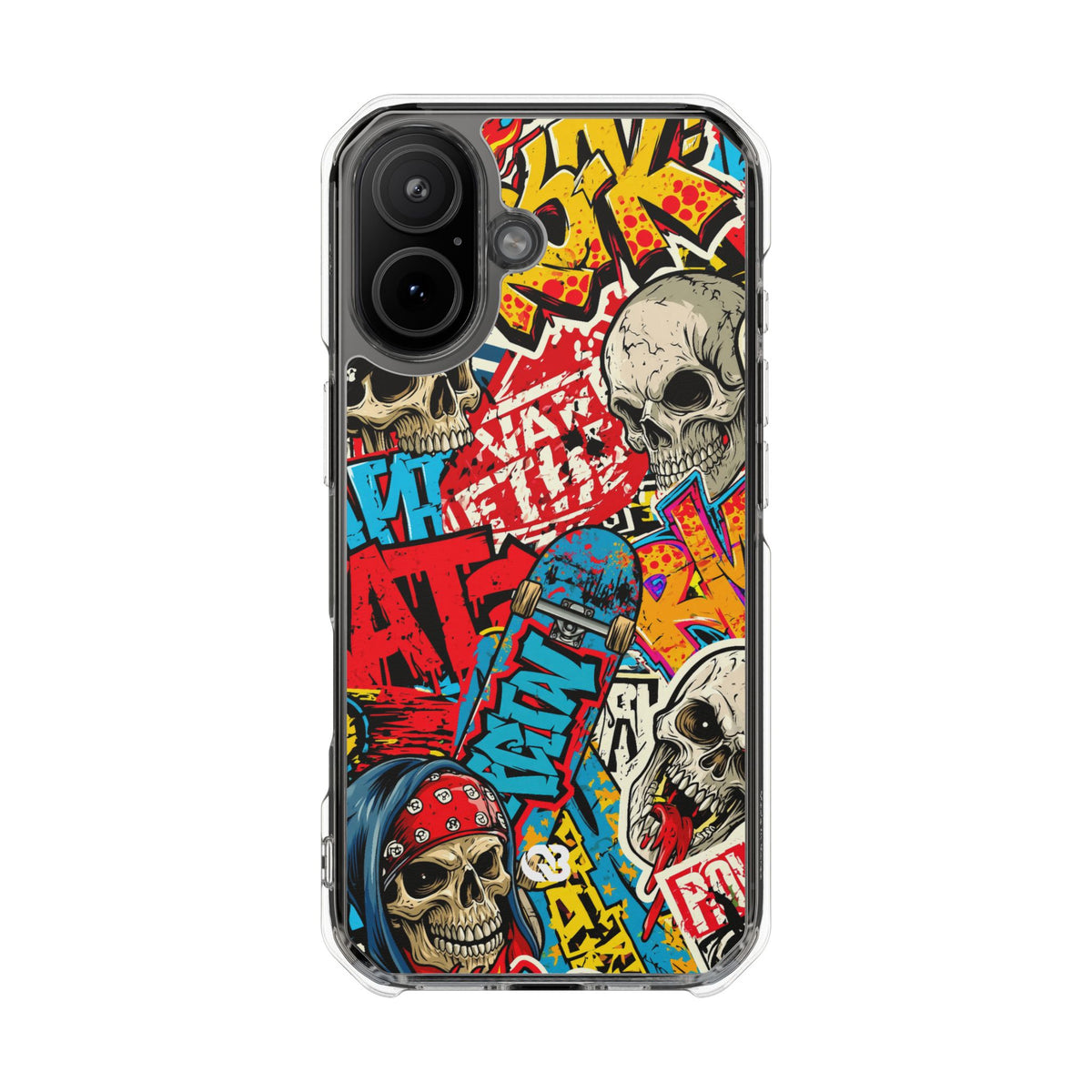 Skate Skull Riot · Clear Impact Magnetic Phone Case for iPhone · Red