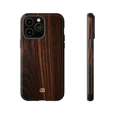 Brown Tough Phone Case for iPhone - Burnished Mahogany Grain