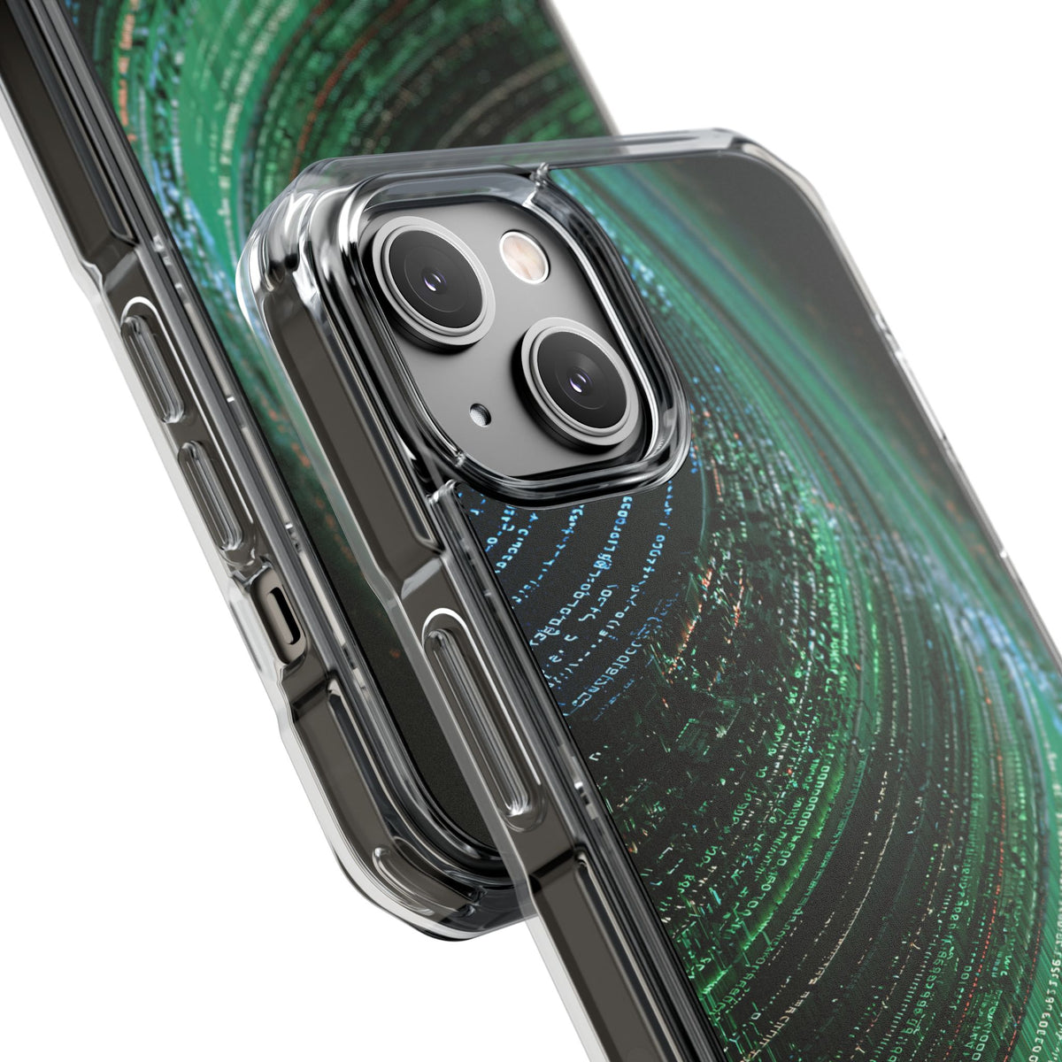 Orbital Data Stream · Clear Impact Magnetic Phone Case for iPhone · Green