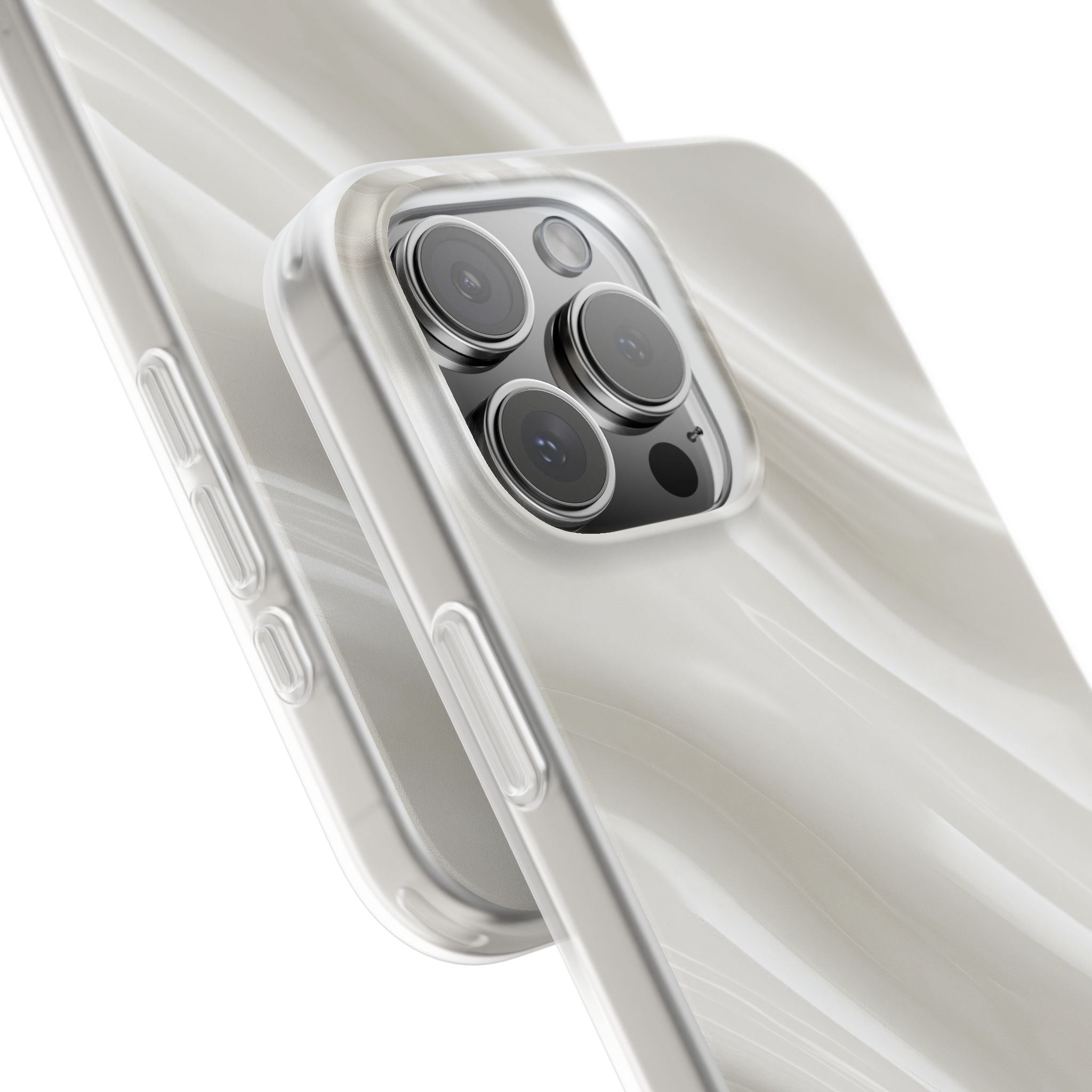 White Lite Phone Case for iPhone - Polished Ivory Wave