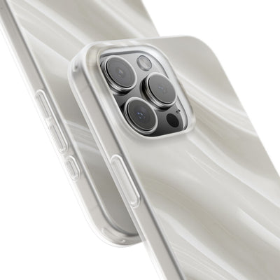White Lite Phone Case for iPhone - Polished Ivory Wave