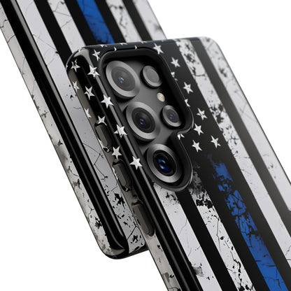 Blau gestreifte Flagge Samsung S25 Ultra Case - Tough