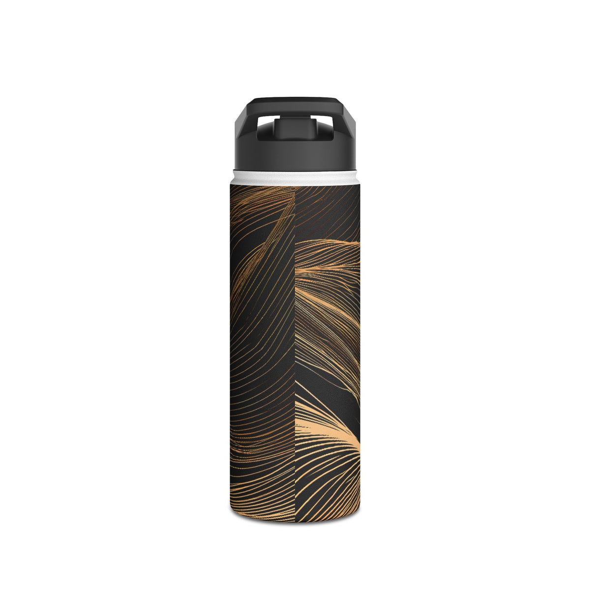 Gilded Ridge Lines · Insulated Water Bottle · Black