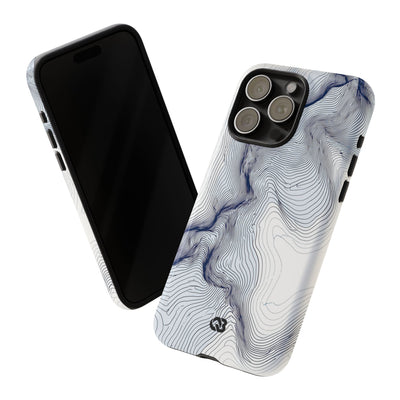 White Tough Phone Case for iPhone - Nordic Ridge Topo