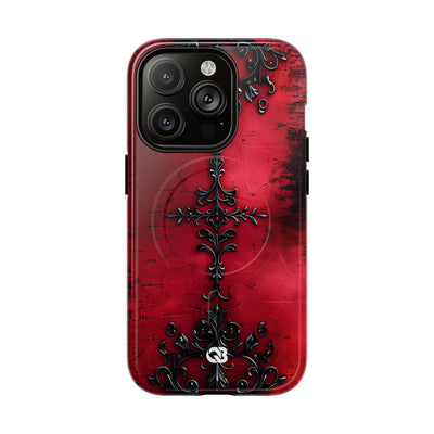 Crimson Gothic Filigree · Tough+ Coque de téléphone pour iPhone · MagSafe
