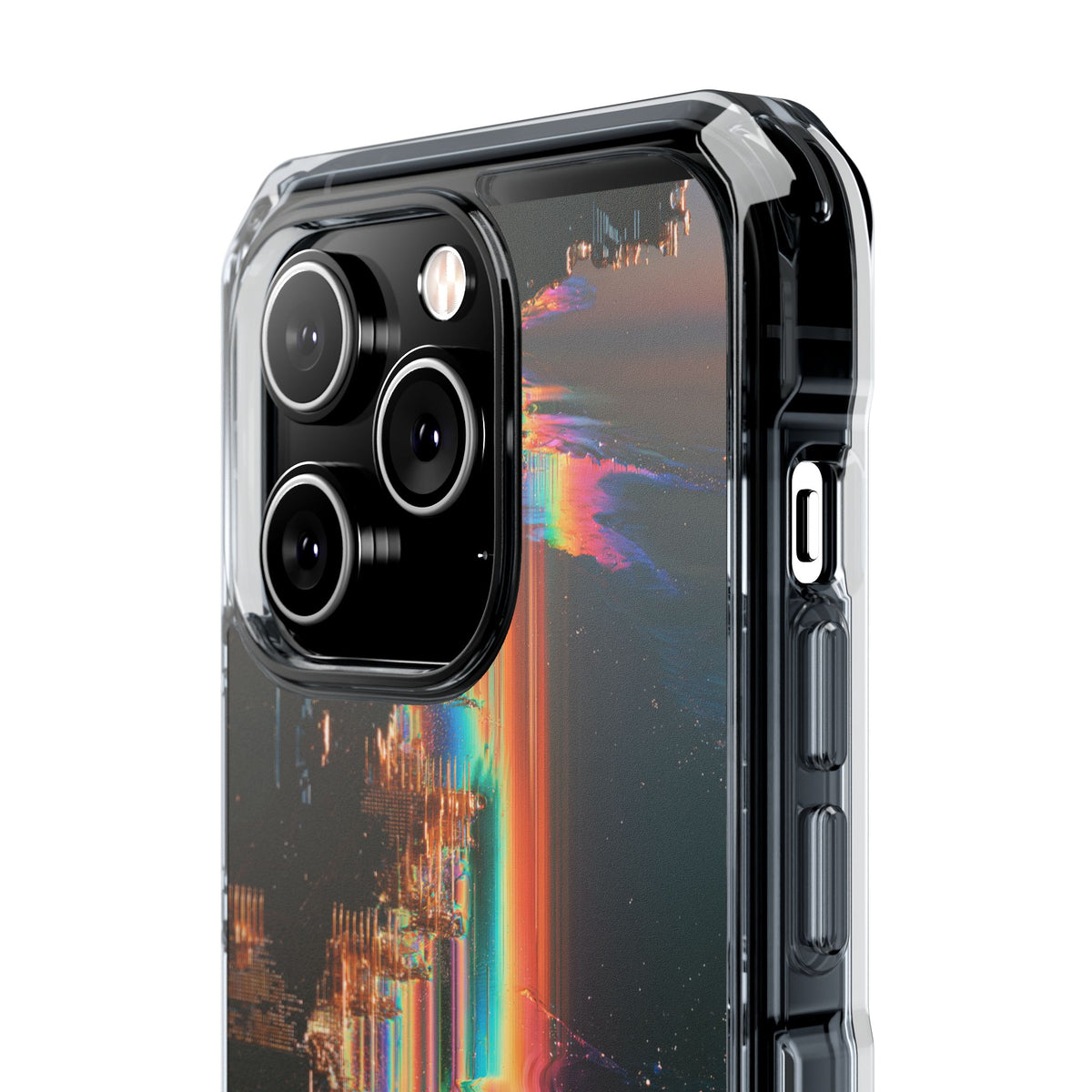 Prismatic Circuit · Clear Impact Magnetic Phone Case for iPhone · Black