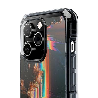 Prismatic Circuit · Clear Impact Magnetic Phone Case for iPhone · Black