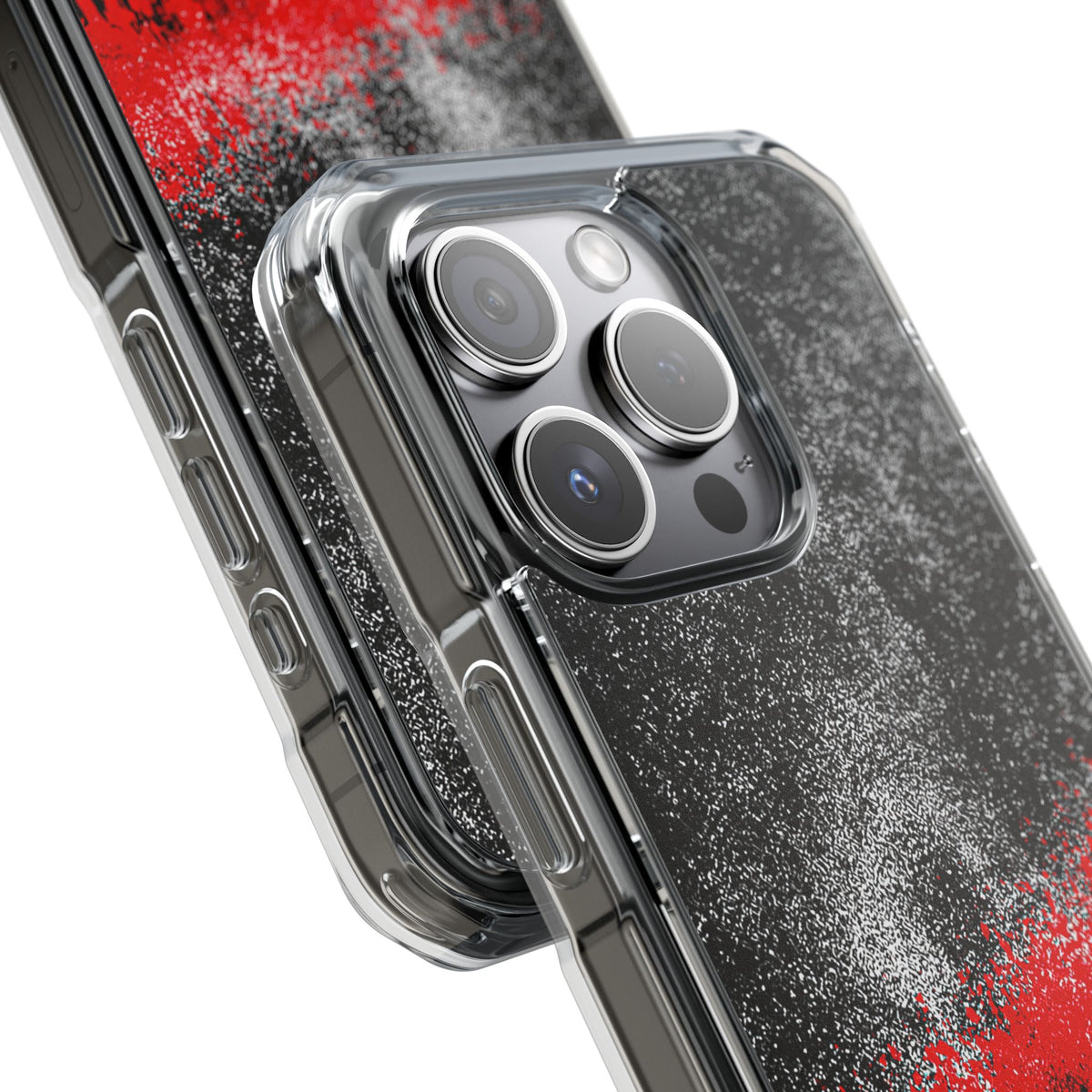 Crimson Noir Drip · Clear Impact Magnetic Phone Case for iPhone ·  Black