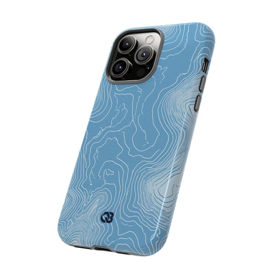 Blue Tough Phone Case for iPhone - Glacial Ridge Topo
