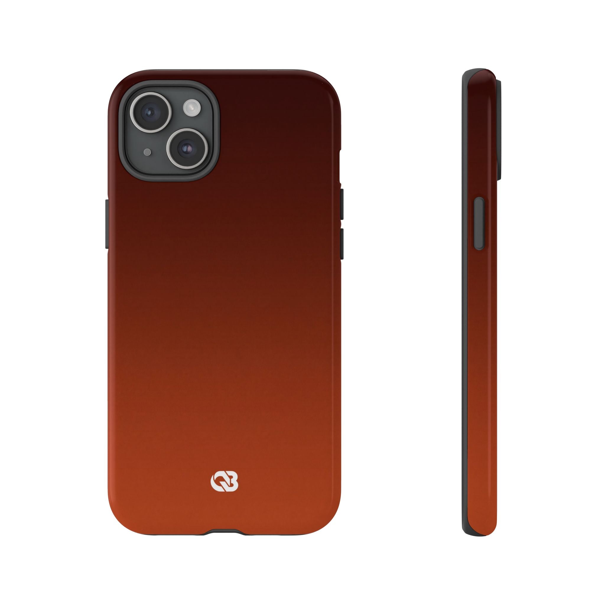 Orange Tough Phone Case for iPhone - Obsidian Ember Fade