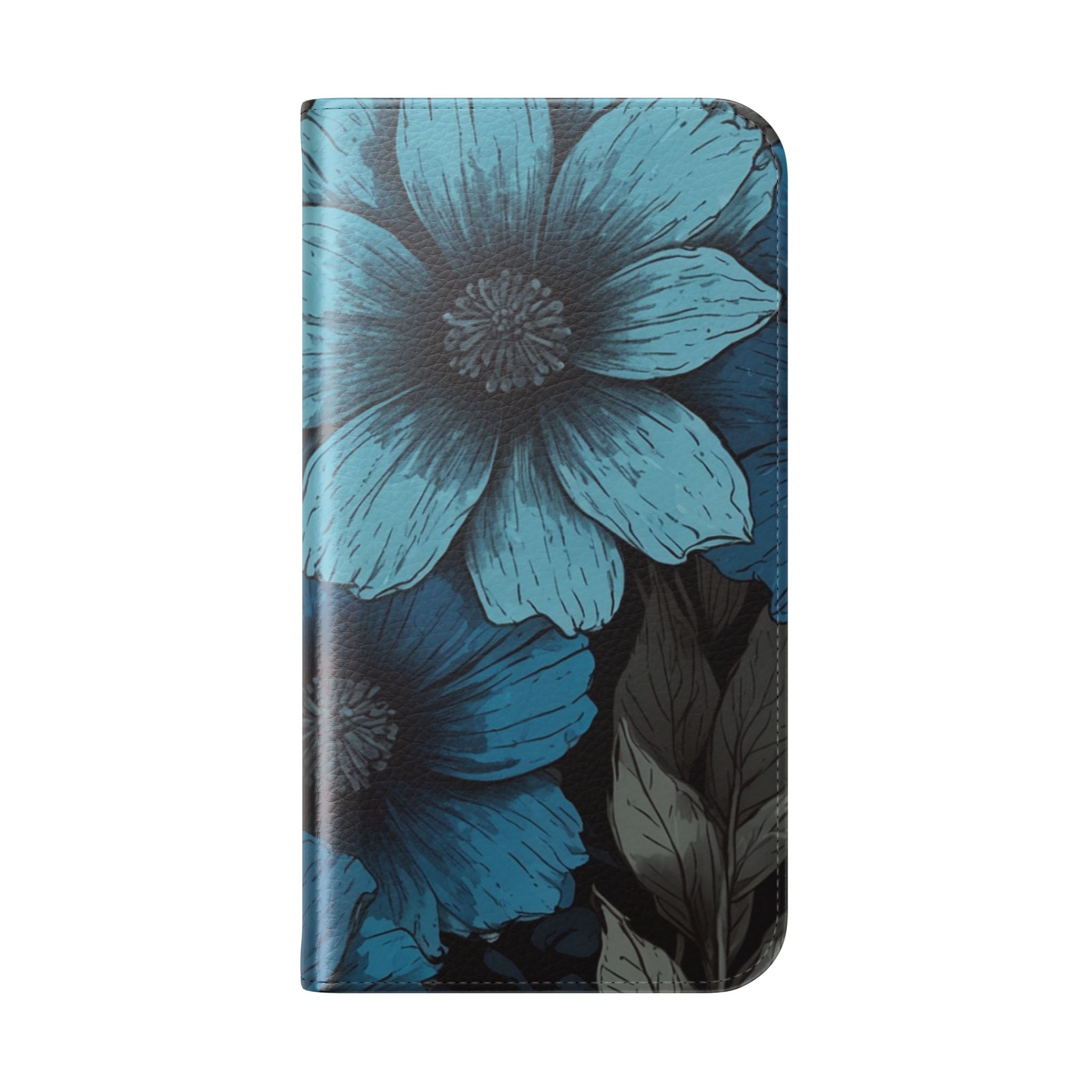 Blue Petal Bloom - iPhone 15 Pro Case - Wallet