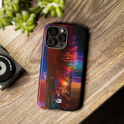 Black Tough Phone Case for iPhone - Cyber Optic Streak