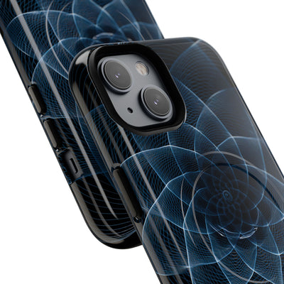 Blue Tough 2.0 Magsafe Phone Case for iPhone - Cobalt Geometric Bloom