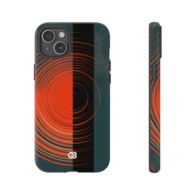 Teal Tough Phone Case for iPhone - Burnt Slate Radial