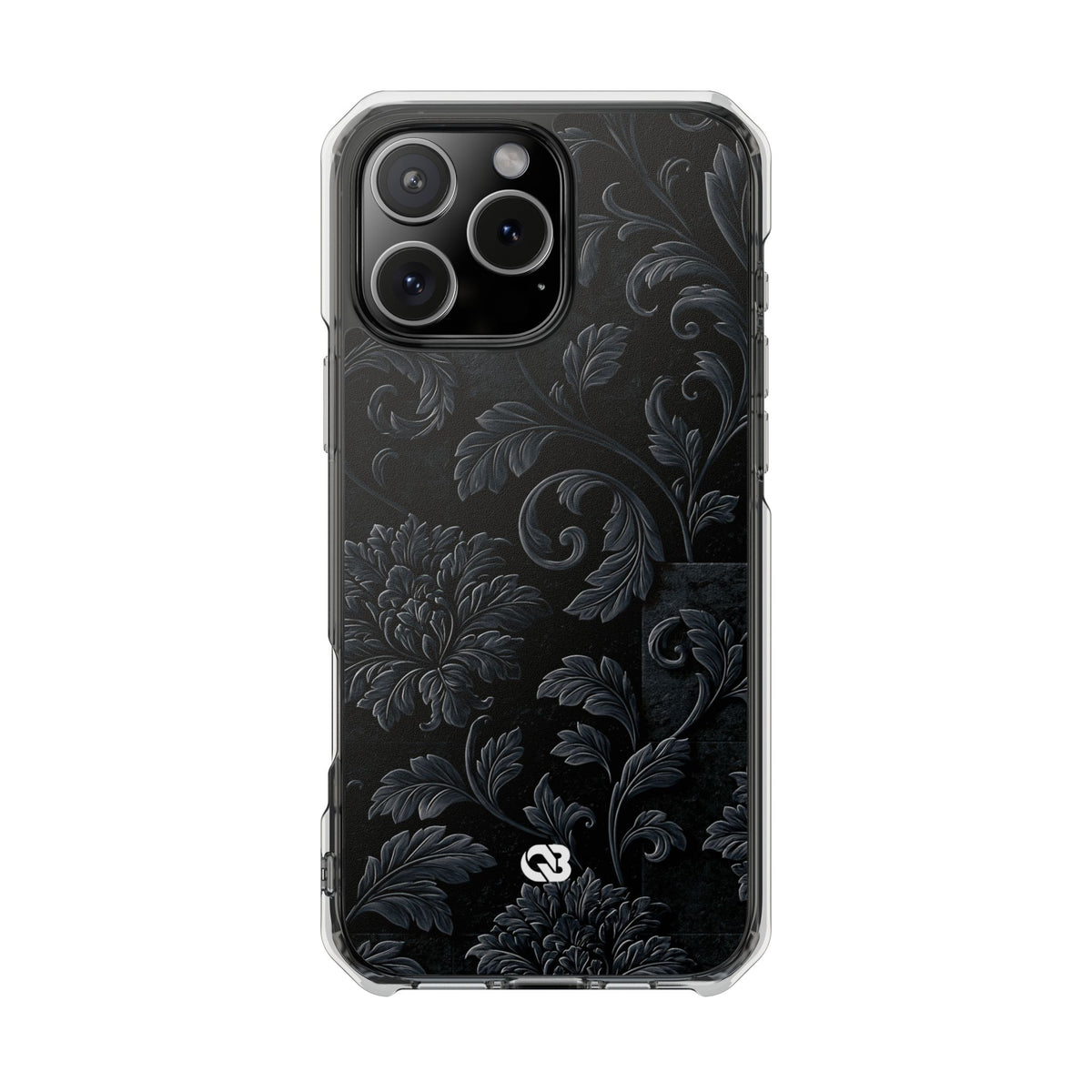 Obsidian Damask · Clear Impact Magnetic Phone Case for iPhone ·  Black