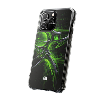 Cyber Sigil Grid · Clear Impact Magnetic Phone Case for iPhone · Green