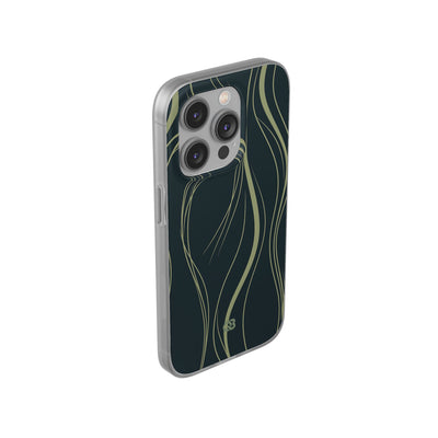 Green Lite Phone Case for iPhone - Obsidian Sage Flow