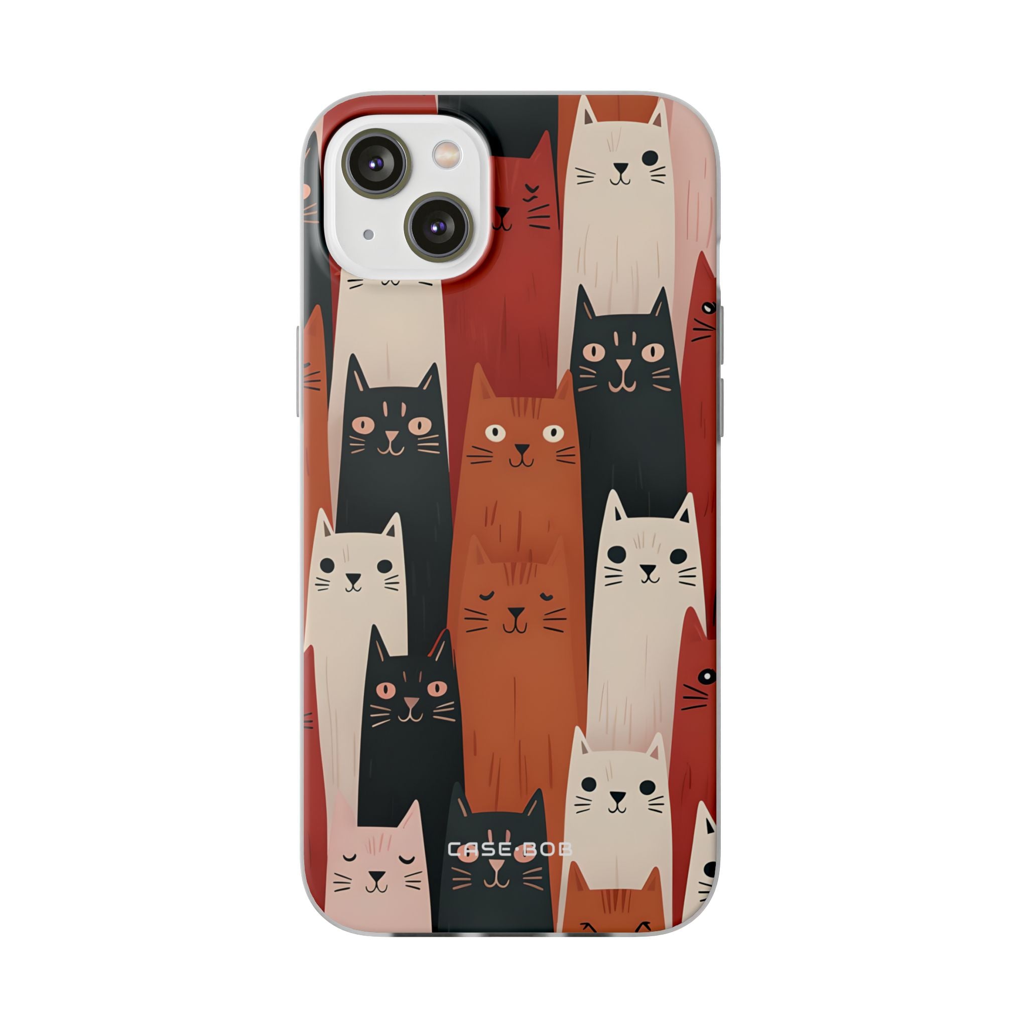 Verlängerte Katzen Schwarzes iPhone 14 Plus Case - Soft