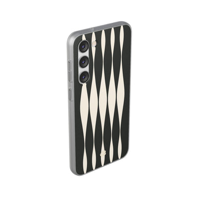 Black Lite Phone Case for Samsung - Ivory Spindle Grid