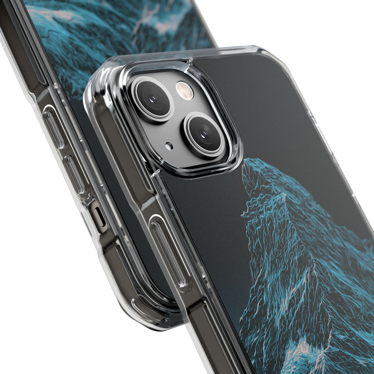 Glacial Alpine Peak · Clear Impact Magnetic Phone Case for iPhone · Blue