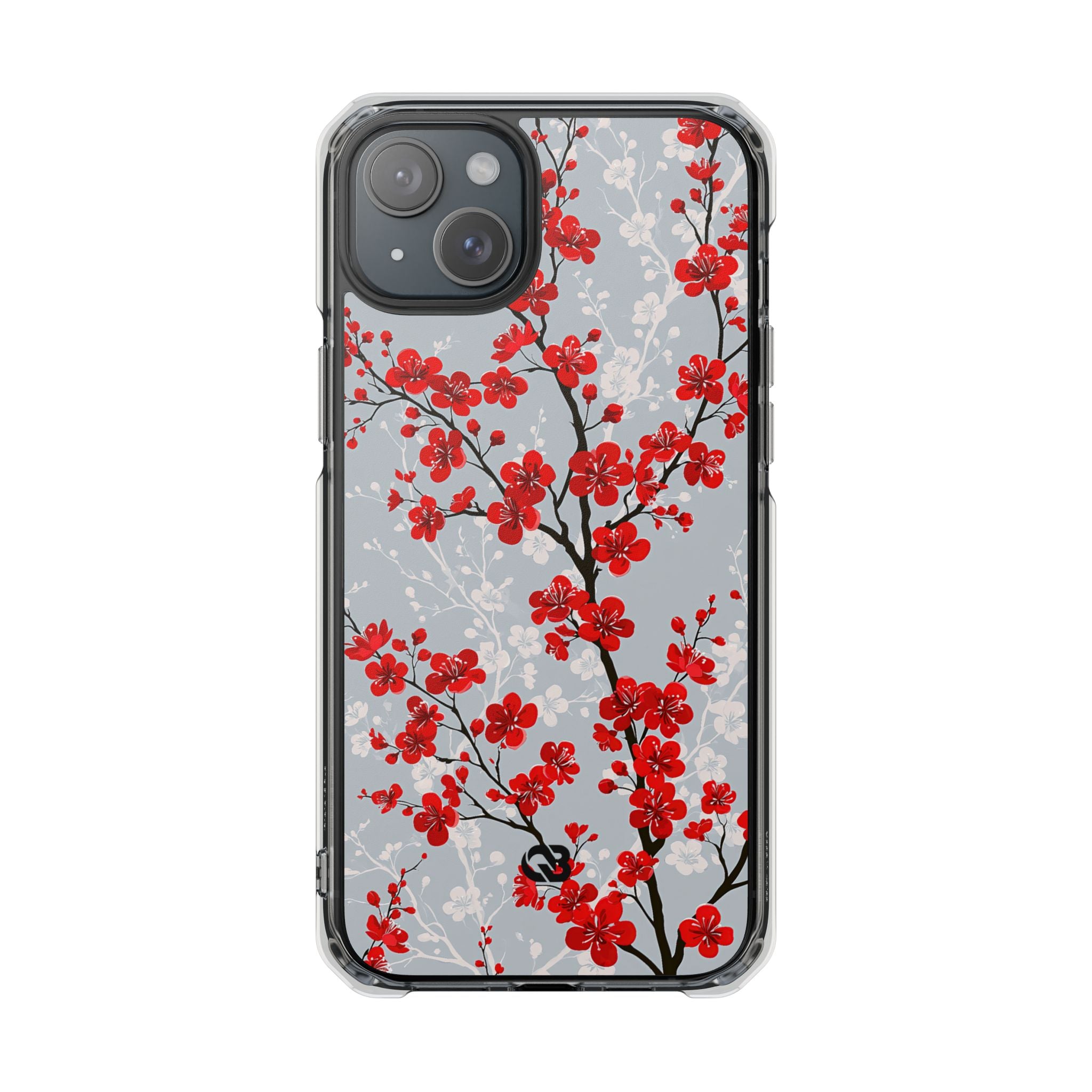 Grey Impact MagSafe Phone Case for iPhone - Crimson Sakura Slate