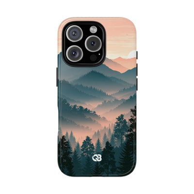 Teal Tough Phone Case for iPhone - Alpine Teal Horizon