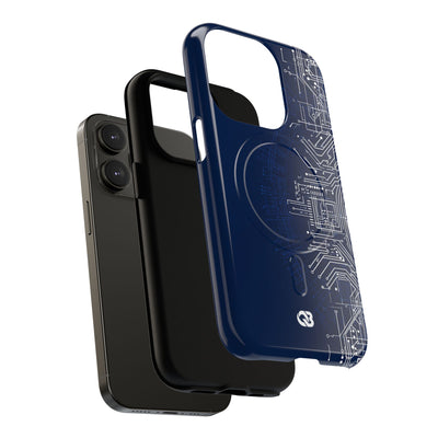 Blue Tough 2.0 Magsafe Phone Case for iPhone - Cobalt Circuit Logic