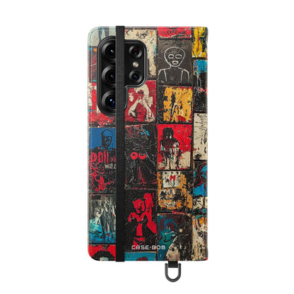 Portrait Grid Crimson - Samsung S25 Ultra Case - Wallet