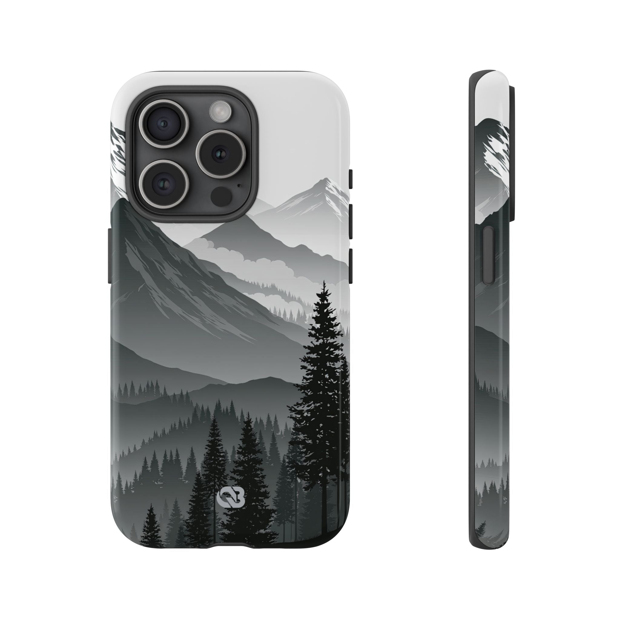 Grey Tough Phone Case for iPhone - Granite Ridge Mist