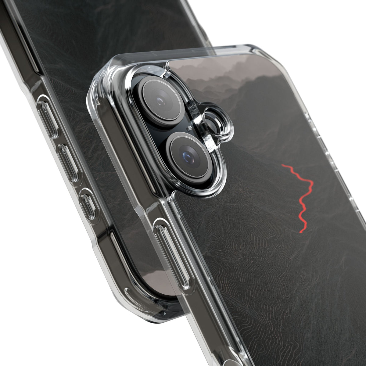 Crimson Ridge Pass · Clear Impact Magnetic Phone Case for iPhone ·  Black