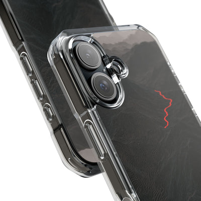 Crimson Ridge Pass · Clear Impact Magnetic Phone Case for iPhone ·  Black
