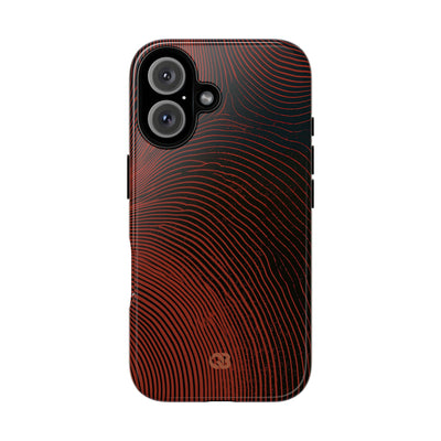 Red Tough Phone Case for iPhone - Terracotta Nerve Map