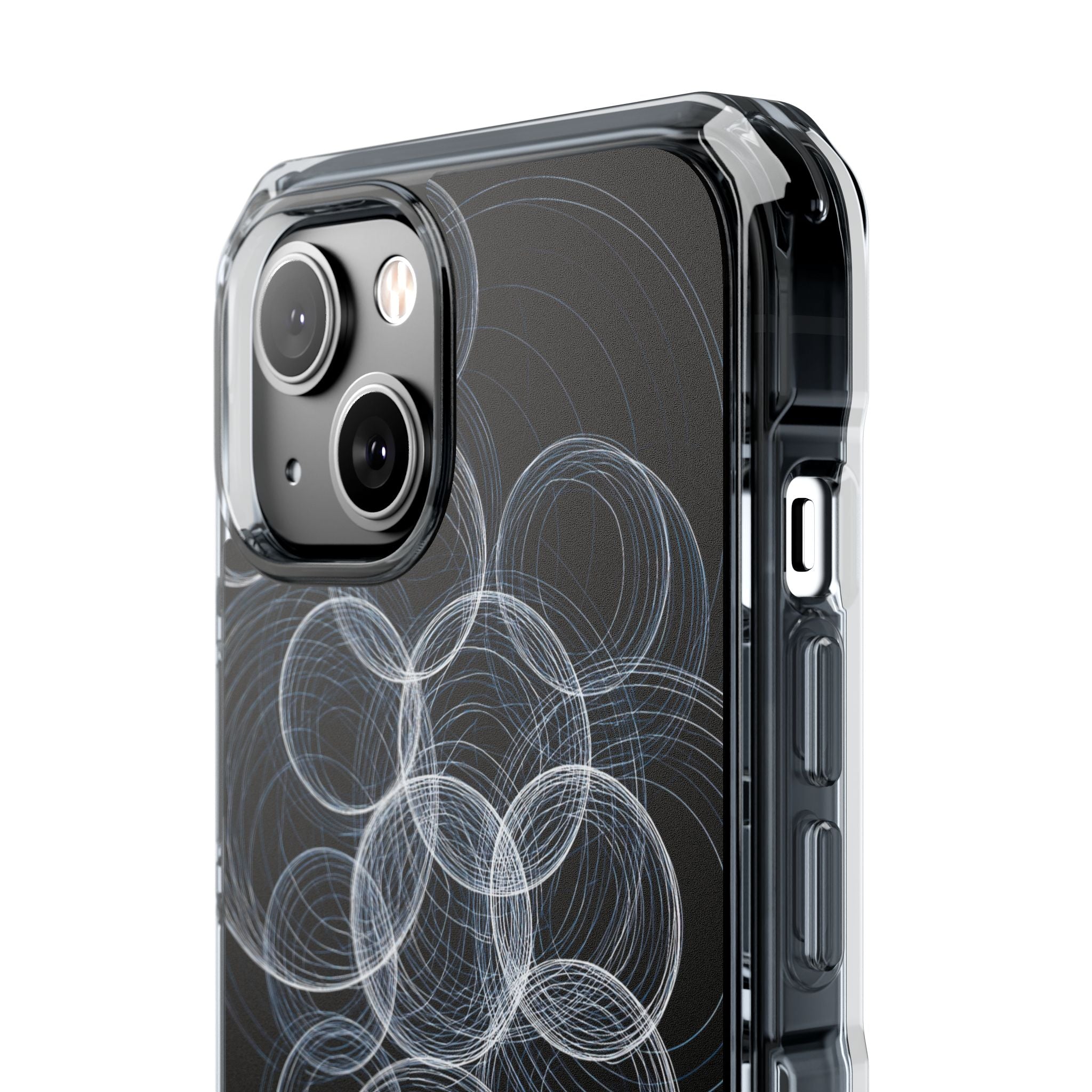 Black Impact MagSafe Phone Case for iPhone - Frosted Ring Matrix