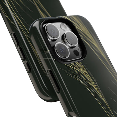 Green Tough Phone Case for iPhone - Midnight Gilded Grass