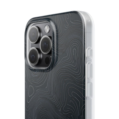 Black Lite Phone Case for iPhone - Obsidian Ridge Topo