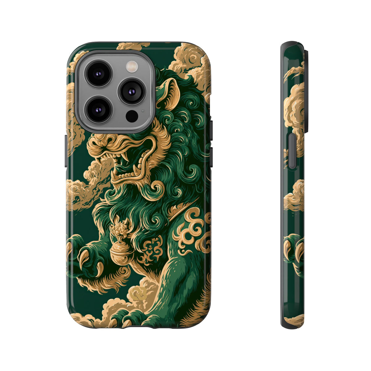 Imperial Guardian Lion · Tough Phone Case for iPhone · Green