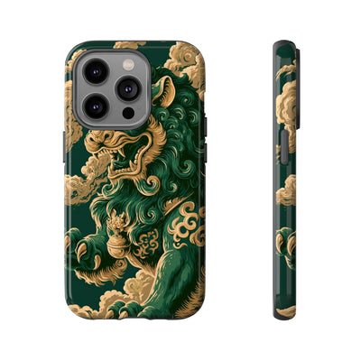 Imperial Guardian Lion · Tough Phone Case for iPhone · Green