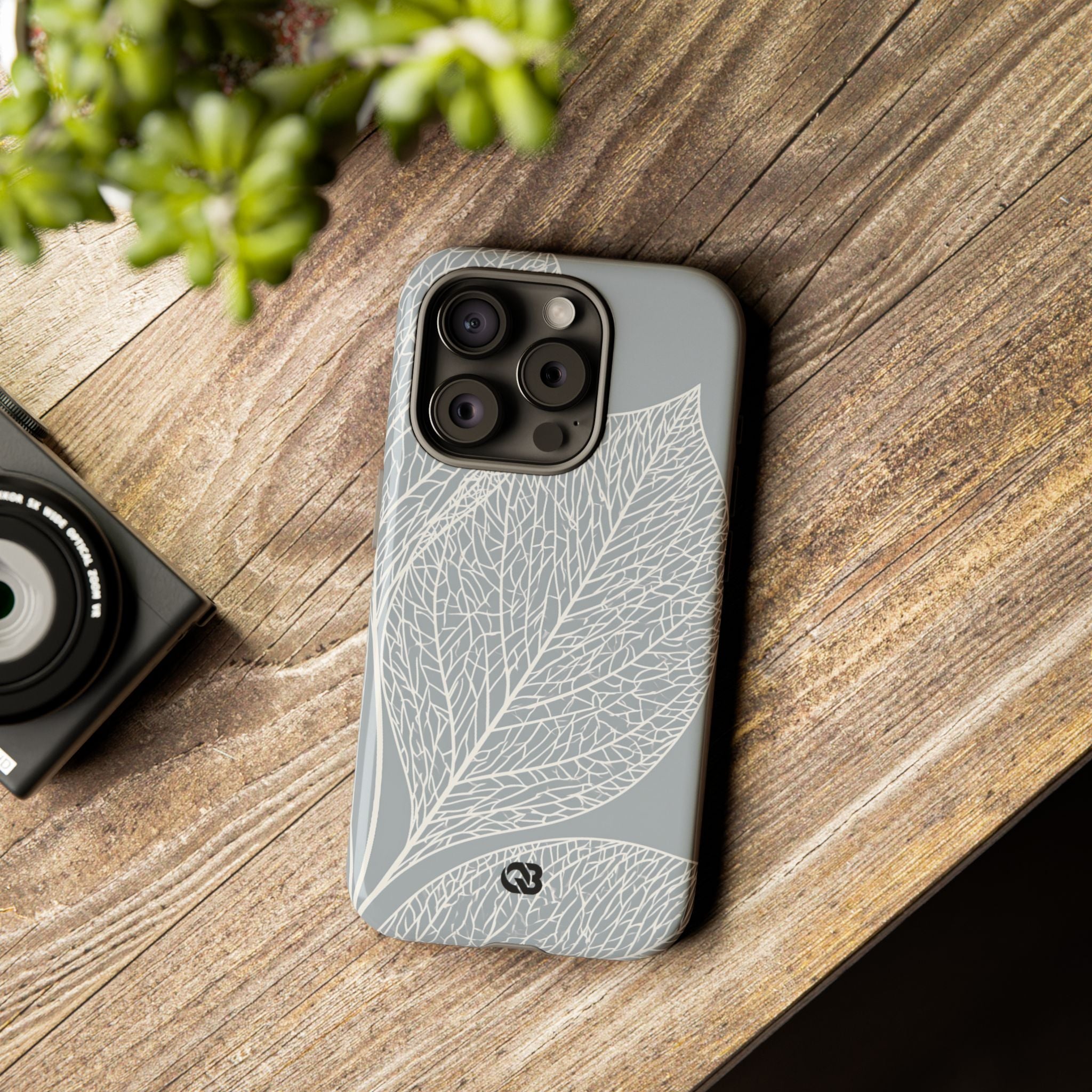 Grey Tough Phone Case for iPhone - Frosted Ash Veins