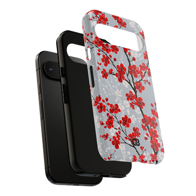 Grey Tough Phone Case for Google Pixel - Crimson Sakura Slate