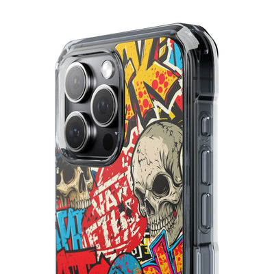 Skate Skull Riot · Clear Impact Magnetic Phone Case for iPhone · Red