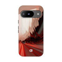 Red Tough Phone Case for Google Pixel - Crimson Pulse Horizon