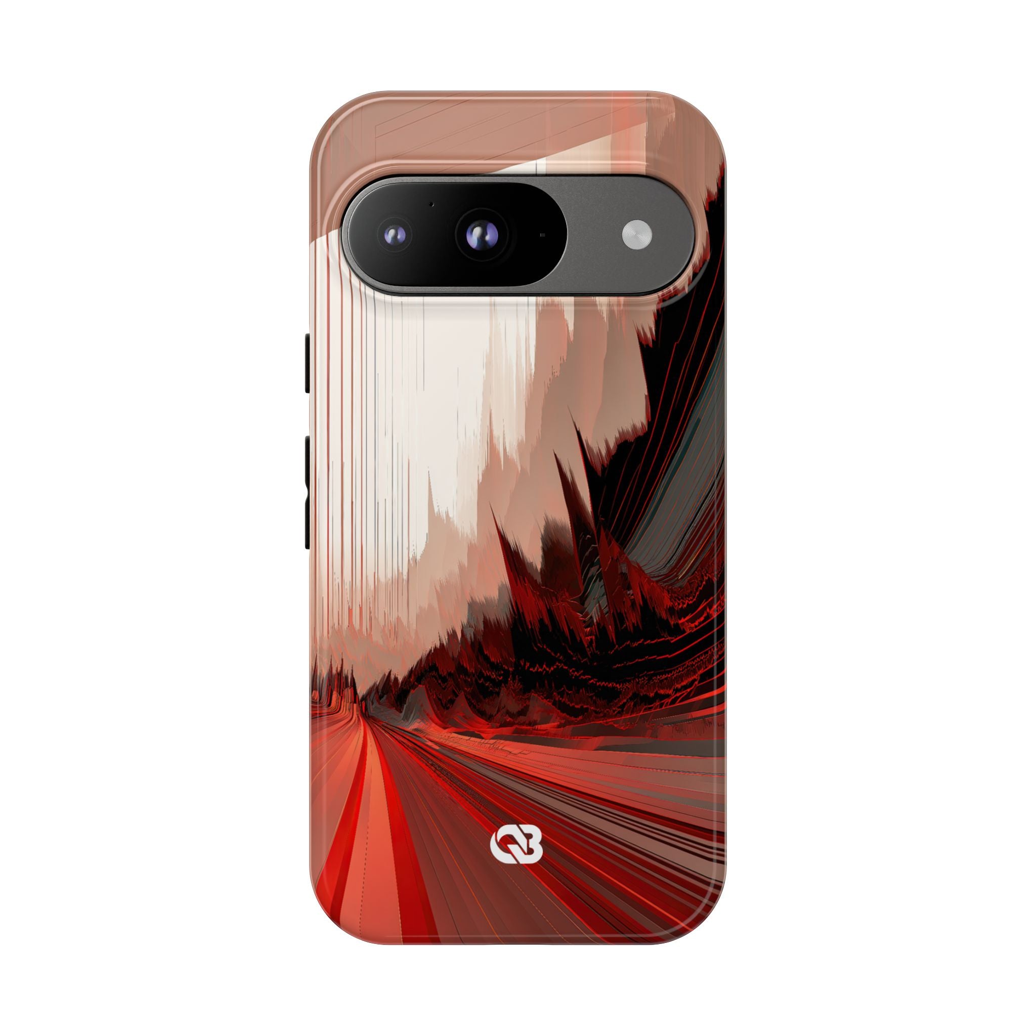 Red Tough Phone Case for Google Pixel - Crimson Pulse Horizon
