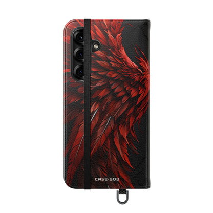 Crimson Silver Wings - Samsung S25+ Case - Wallet
