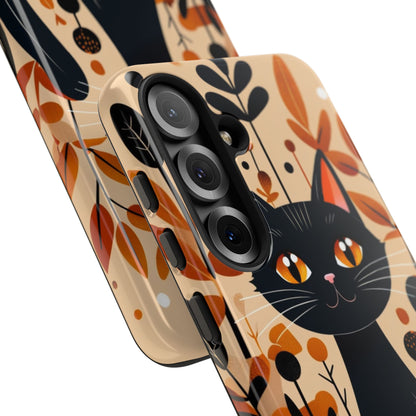 Black Cat Glow Samsung S25 Case - Tough